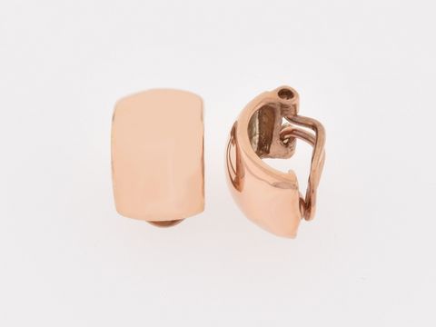 Silber Ohrclip in rosé vergoldet, klassisches Design, Größe 1,4 cm, ideal für jeden Anlass, hergestellt von Juwelier Harnisch, elegante Ohrclips.