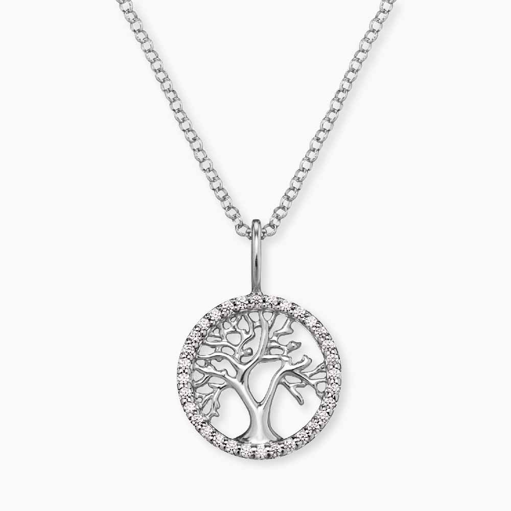 Engelsrufer - Kette LEBENSBAUM 13,5 mm mit Zirkonia Silber rhodiniert - 40cm – Ansicht 2