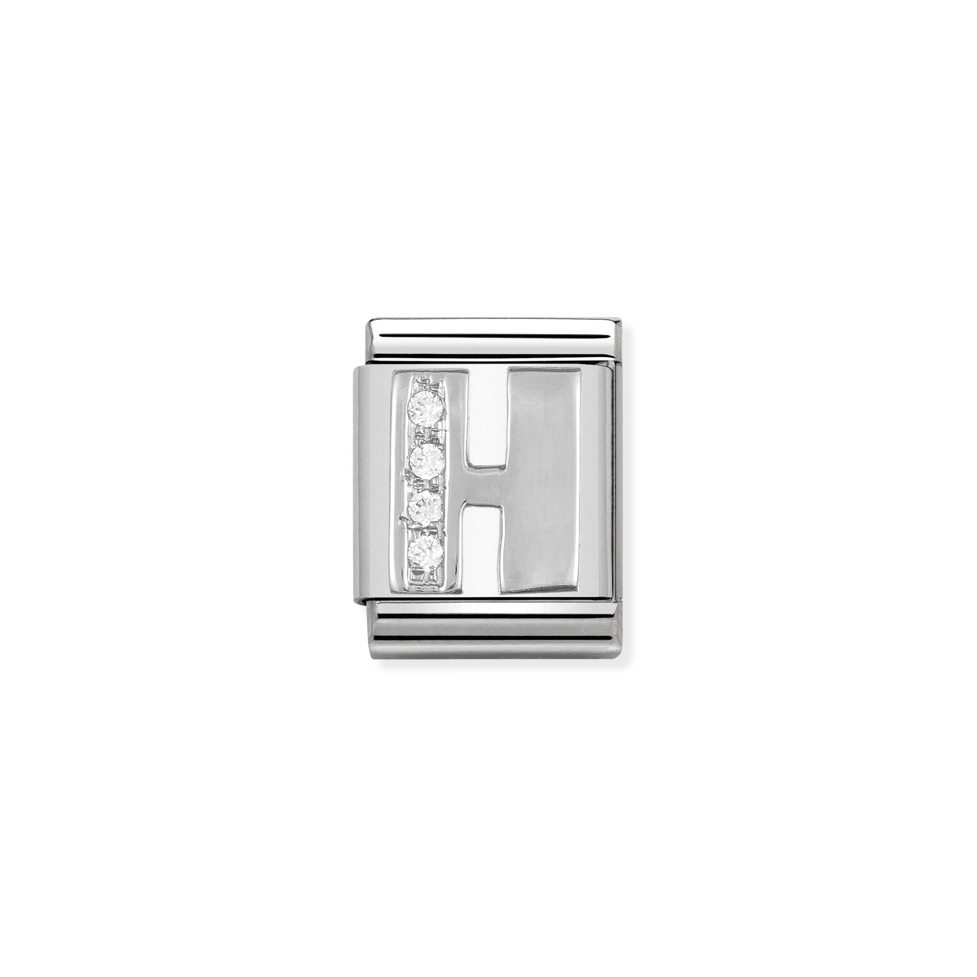 Nomination Composable Big Charm Buchstabe H - Silber 925, Zirkonia