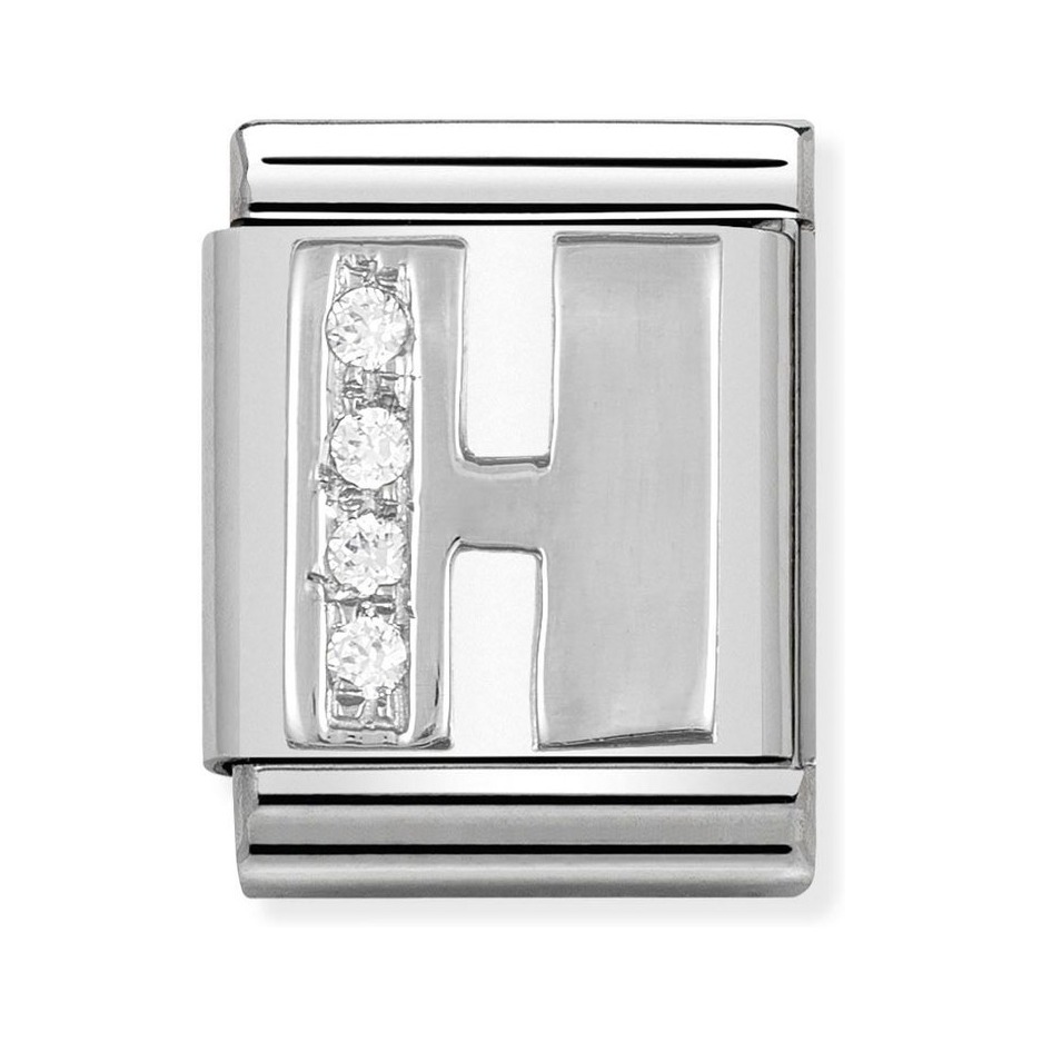 Nomination Composable Big Charm Buchstabe H - Silber 925, Zirkonia