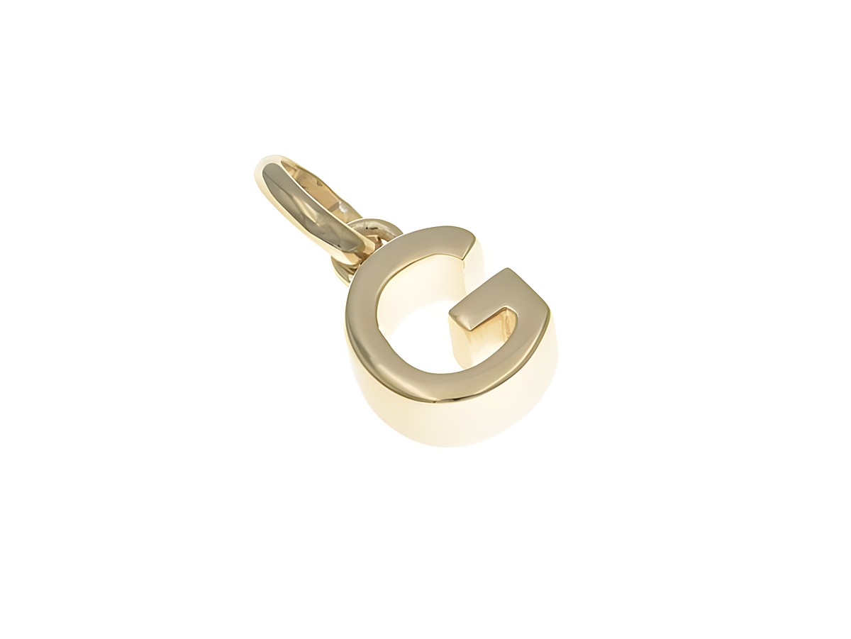 Anhänger aus poliertem Sterlingsilber mit vergoldetem Buchstaben G in Roségold, hergestellt von Juwelier Harnisch, ideal als modisches Accessoire oder Geschenk.