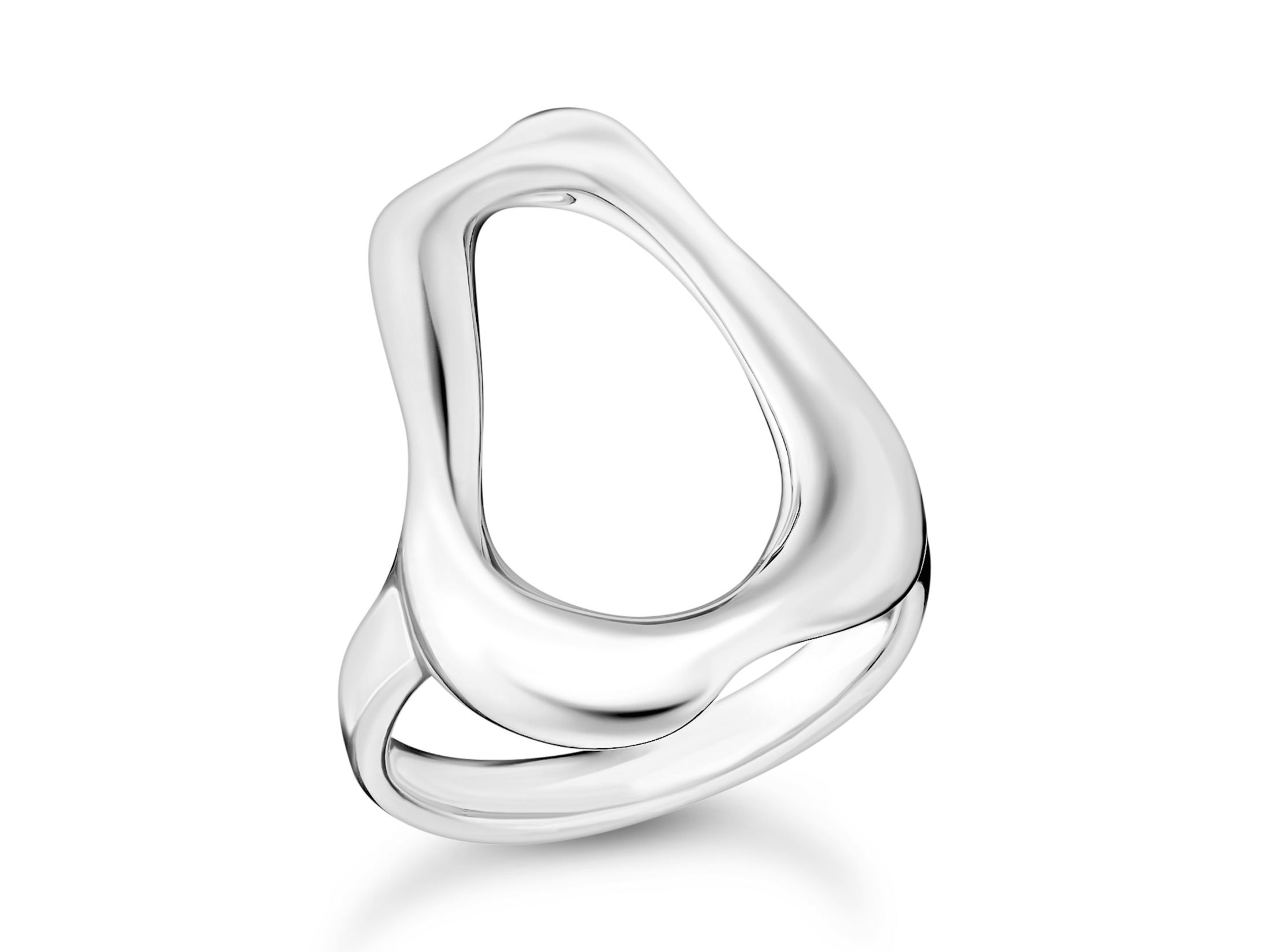 Ein eleganter, geschwungener Ring aus Silber mit organischen Formen, Teil der Bold Elegance Kollektion von Thomas Sabo, Größe 50. Ideal für stilbewussteTrägerinnen.
