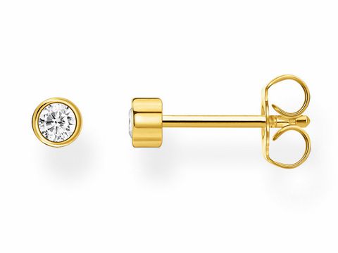 Ohrstecker aus Silber und Gelbgold von Thomas Sabo Charming Collection H2136-414-14 mit klarem Zirkonia bestens für einen eleganten Look geeignet.