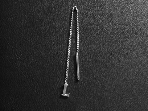 Silber Ohrring mit Buchstabe L als Ohrhänger, Hersteller Juwelier Harnisch, feine Kette mit stilvollem Design, ideal für individuelle Akzente im Schmuck.