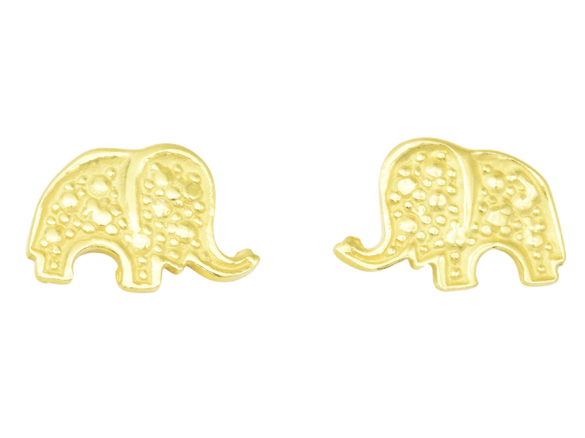Ohrringe Ohrstecker Elefant - Sterling Silber 925 - Gelbgold Vergoldung