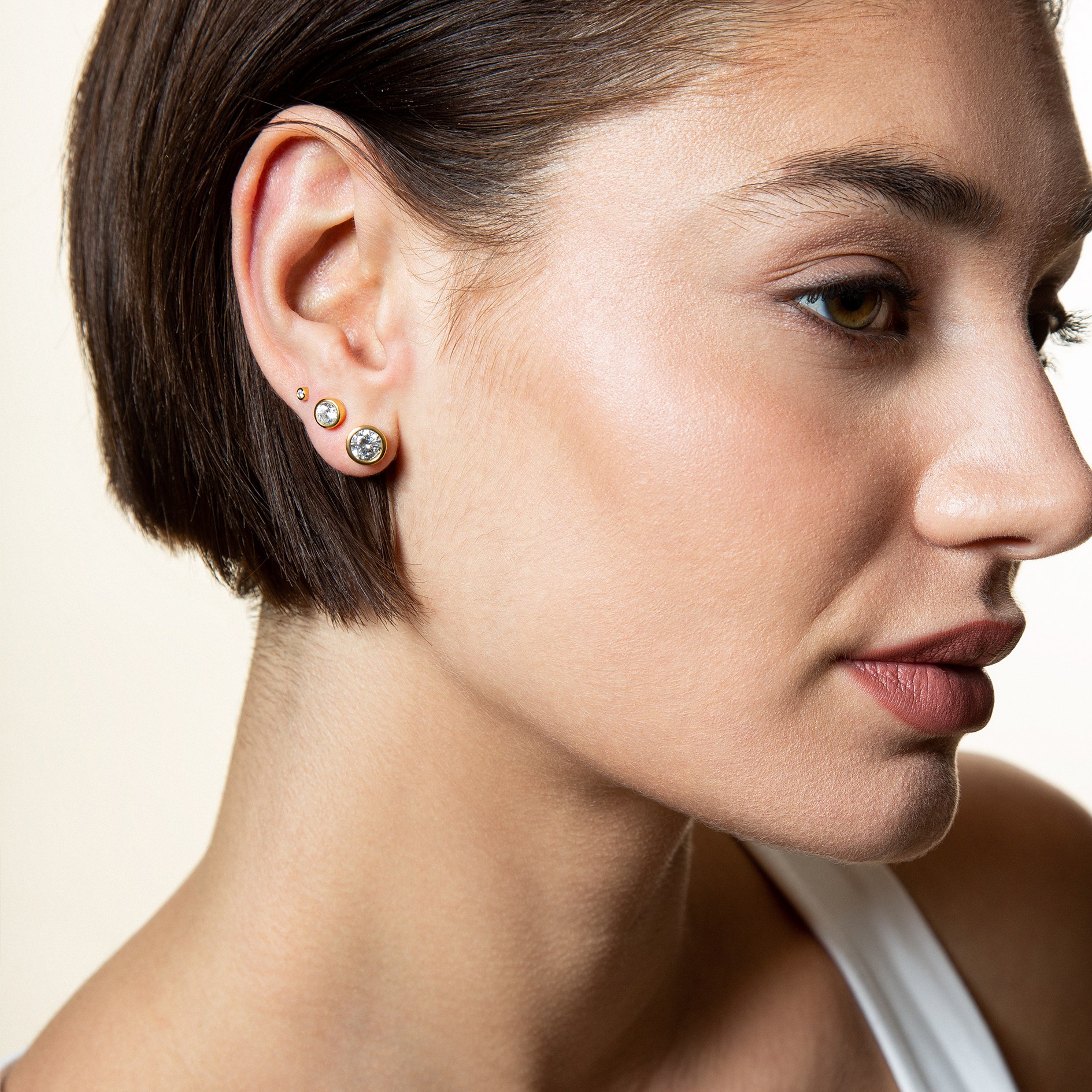 XENOX Sterling Silber Ohrringe XS7028G - ZARGE GOLD - Gelbgold vergoldet - Zarge – Ansicht 3