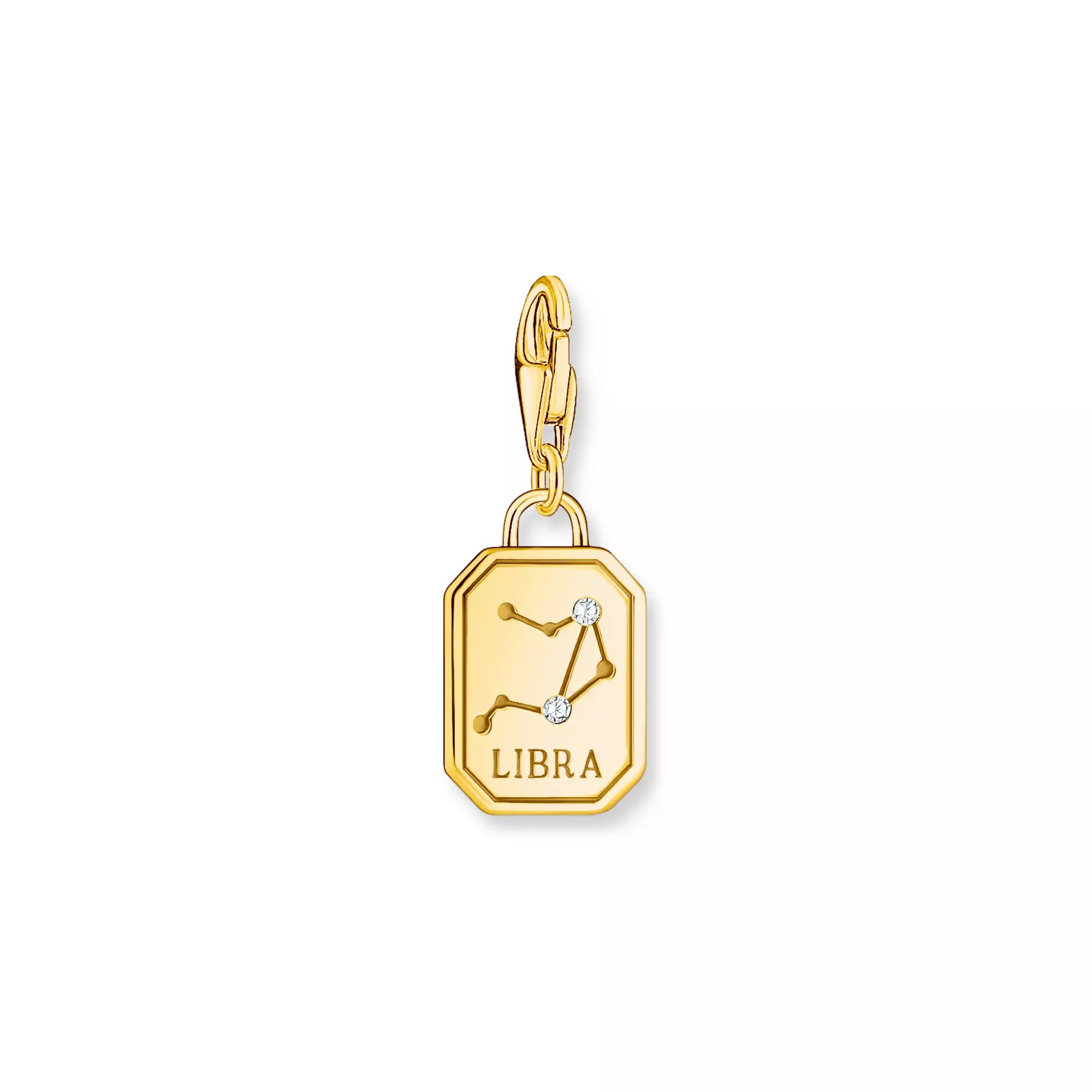 Thomas Sabo Charm-Anhänger - Sternzeichen Waage - Silber Gelbgold verg. & Zirkonia – Ansicht 2