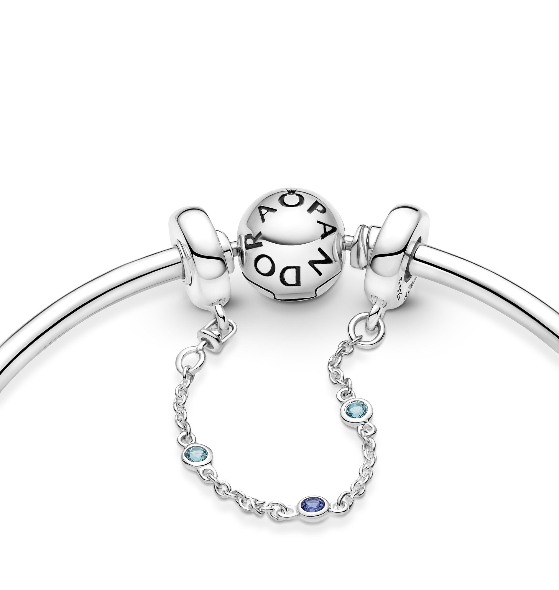 Pandora Drei Blaue Steine Komfortkette - Sterling Silber Crystal Blau 5 cm Ansicht 3 – Ansicht 3