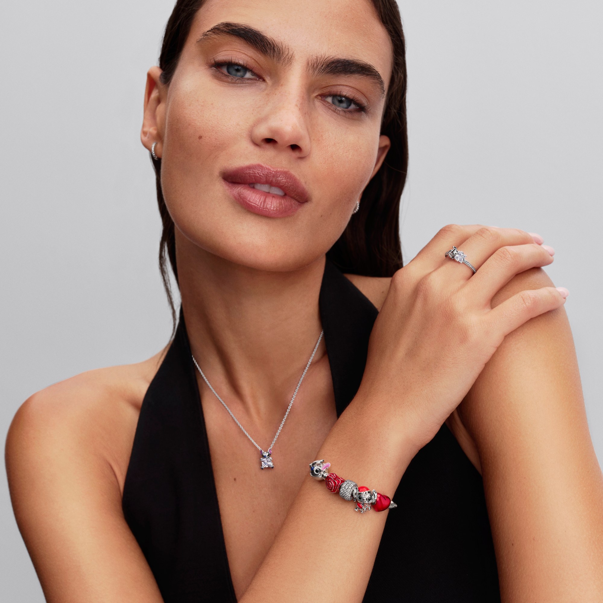 Pandora Disney Stitch - Rose Murano Glas - Charm - Silber - Murano Glas & Emaille - Rot – Ansicht 4