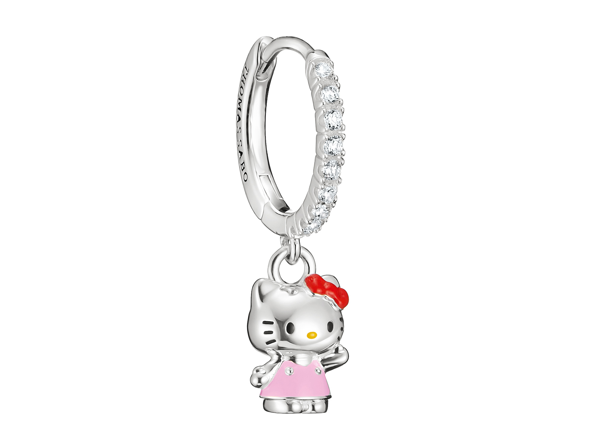 Thomas Sabo Hello Kitty CR772-M06-7 - Einzel-Creole 1 Stück - versilbert & Emaille