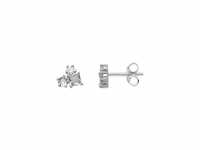 Xenox Sterling Silber Ohrringe XS2352 SPLASH mit funkelnden Steinen in einer eleganten Anordnung, perfekt für einen stilvollen Look im Alltag oder zu besonderen Anlässen.