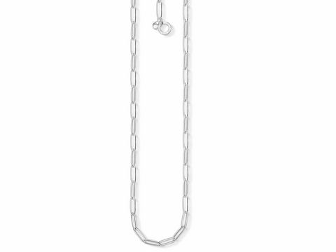 Charm-Kette von Thomas Sabo, ca. 45 cm, aus silberfarbenem Metall, Teil des Charm Clubs, perfekt zum Anbringen von Charms, schlicht und elegant im Design.