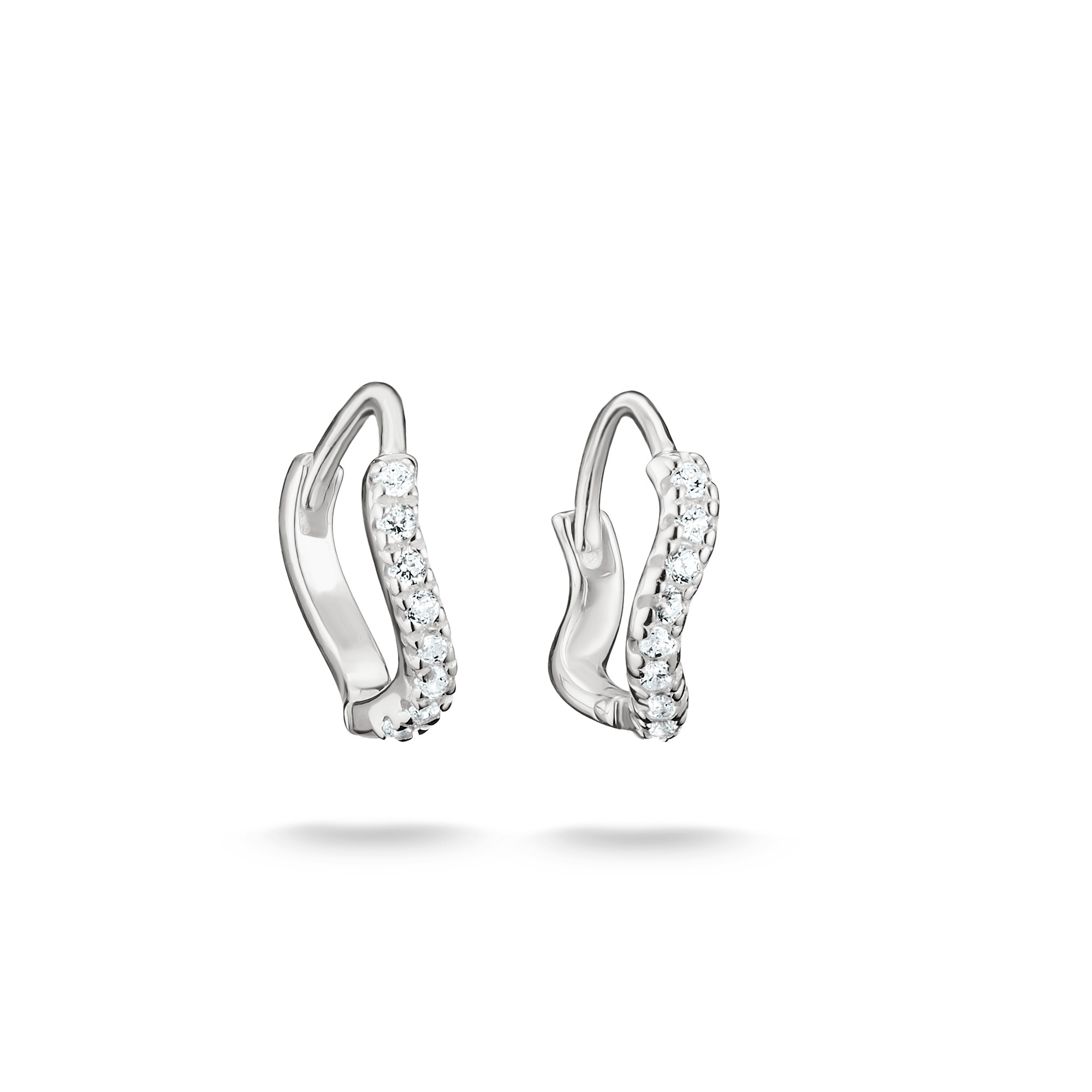Thomas Sabo Creolen geschwungen aus 925 Sterling Silber, besetzt mit funkelndem Zirkonia, elegante Ohrringe in dezentem Design, perfektes Accessoire für jeden Anlass.