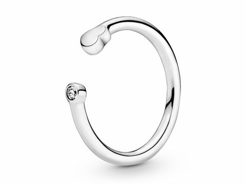 Pandora 198559C01-56 - Heart - Herz Sterling Silber offener Ring + Zirkonia - Gr. 56