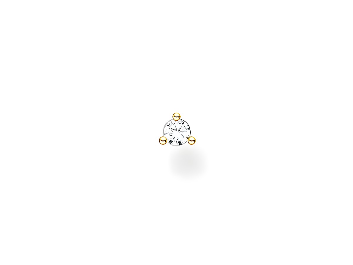 Thomas Sabo Charming Ohrstecker aus Sterling Silber in vergoldeter Ausführung mit einem weißen Zirkonia Stein, der elegant und dezent wirkt. Ideal für jeden Anlass.