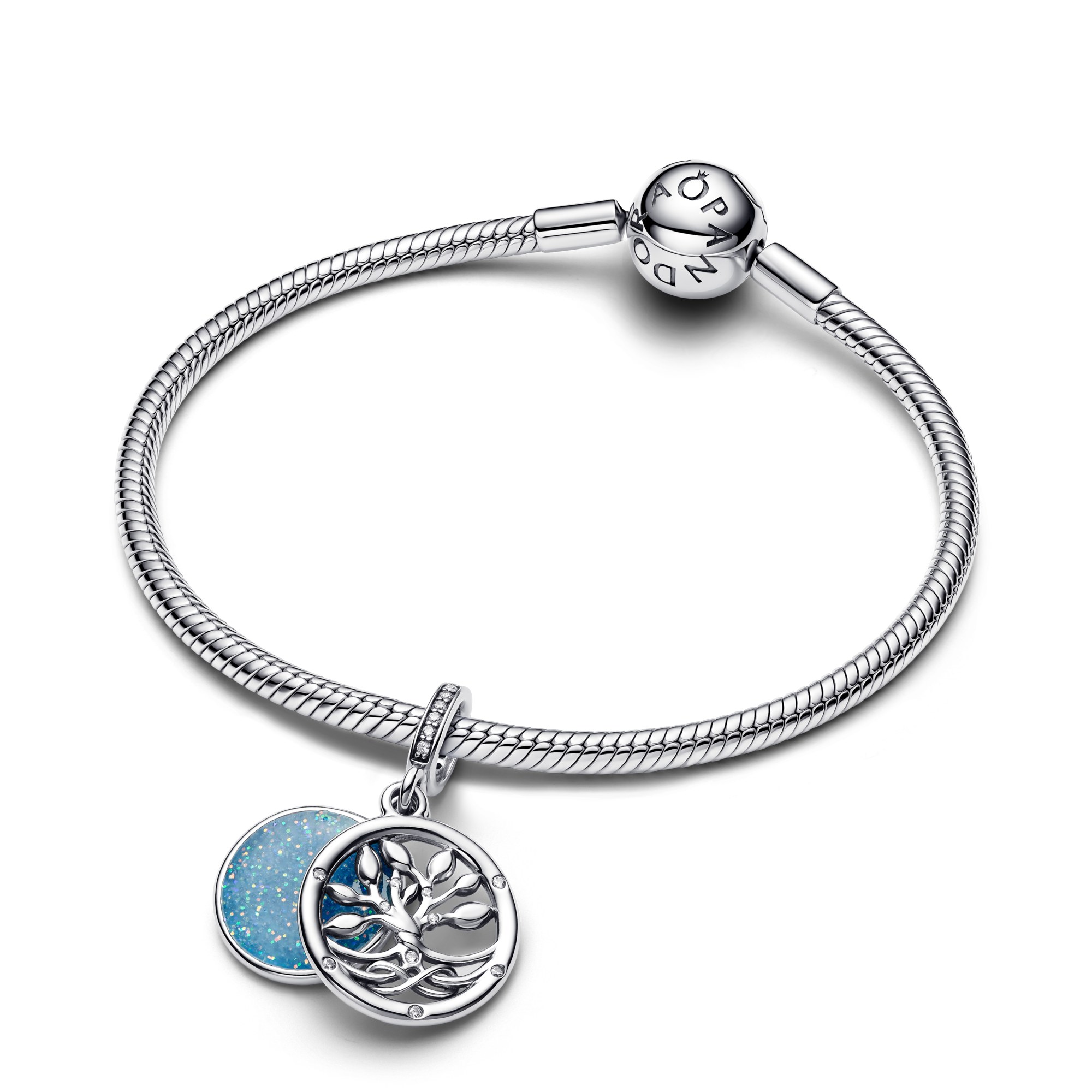 Pandora charm Unendlichkeitsbaum aus Silber - Zirkonia und glitzernder - leuchtet in der Dunkelheit – Ansicht 4