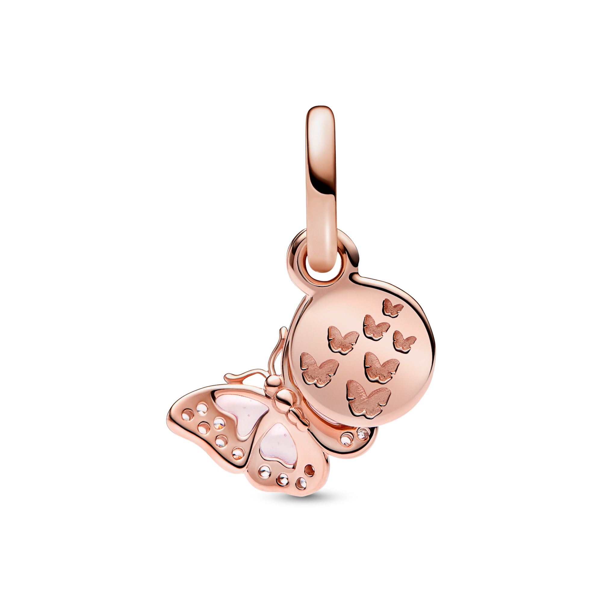 Pandora Charm Anhänger - Schmetterling - Roségold Vergoldung - Zirkonia Rosa – Ansicht 3