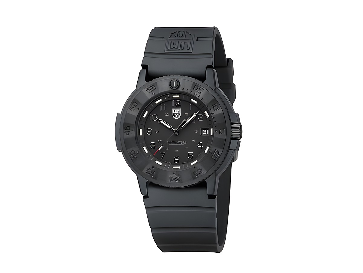 Luminox Uhr XS.3001.EVO.BO.S Sea aus CARBONOX mit 43 mm Gehäuse, schwarzem Ziffernblatt und robustem Silikonarmband, ideal für Abenteuer und Wassersport.
