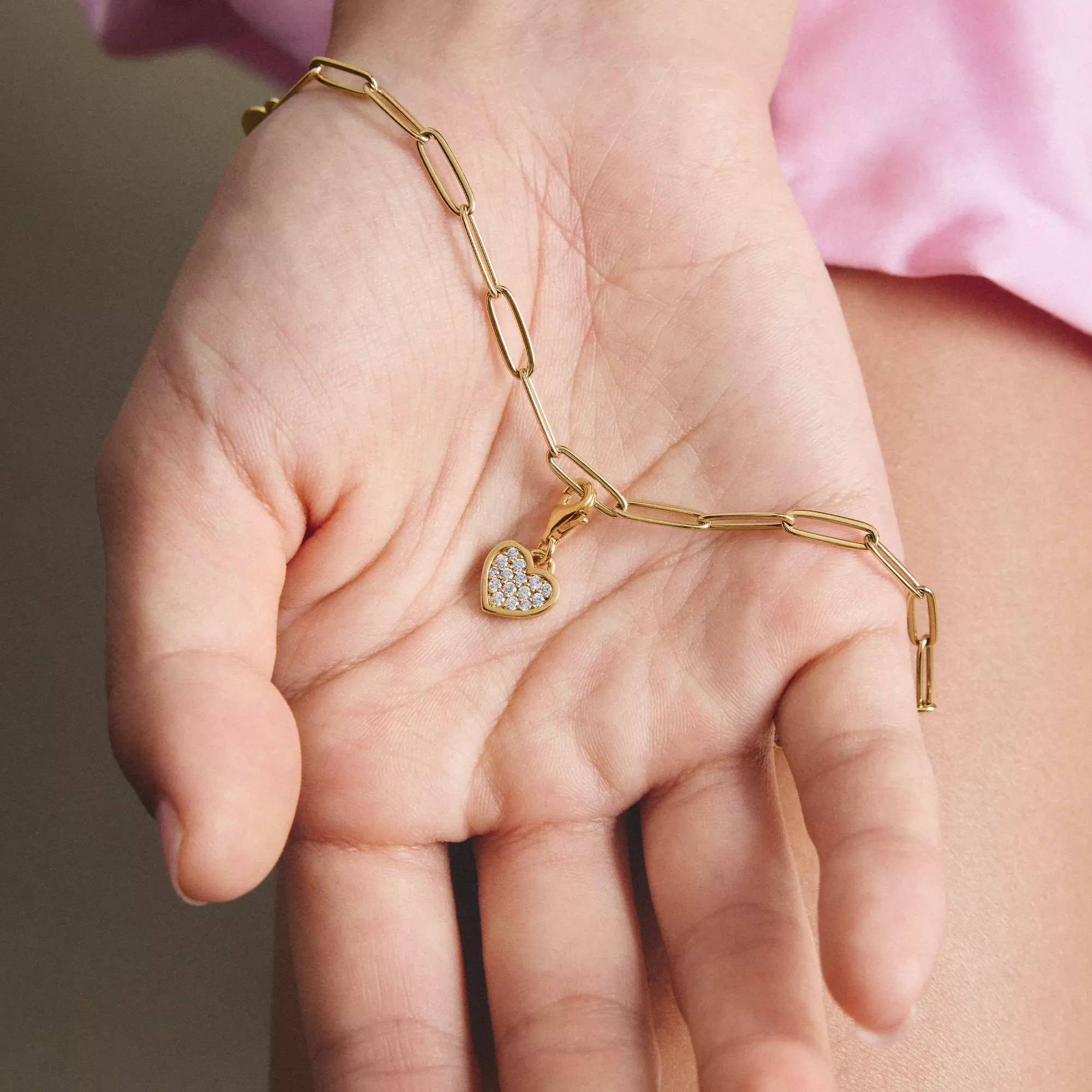Thomas Sabo Charm Herz - 18k Gelbgold Vergoldung - Zirkonia – Ansicht 3