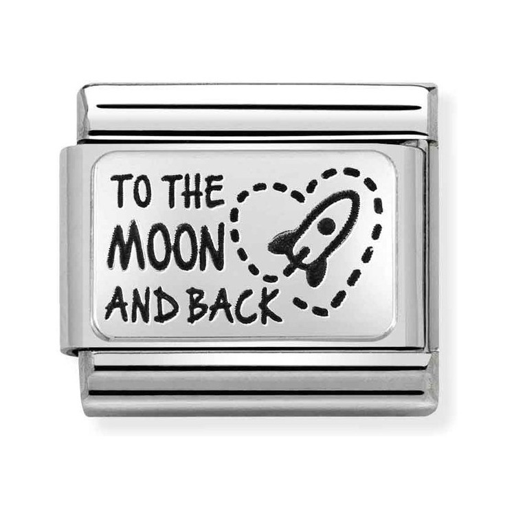 Nomination Composable Classic Charm To the moon and back - Edelstahl, Sterling Silber