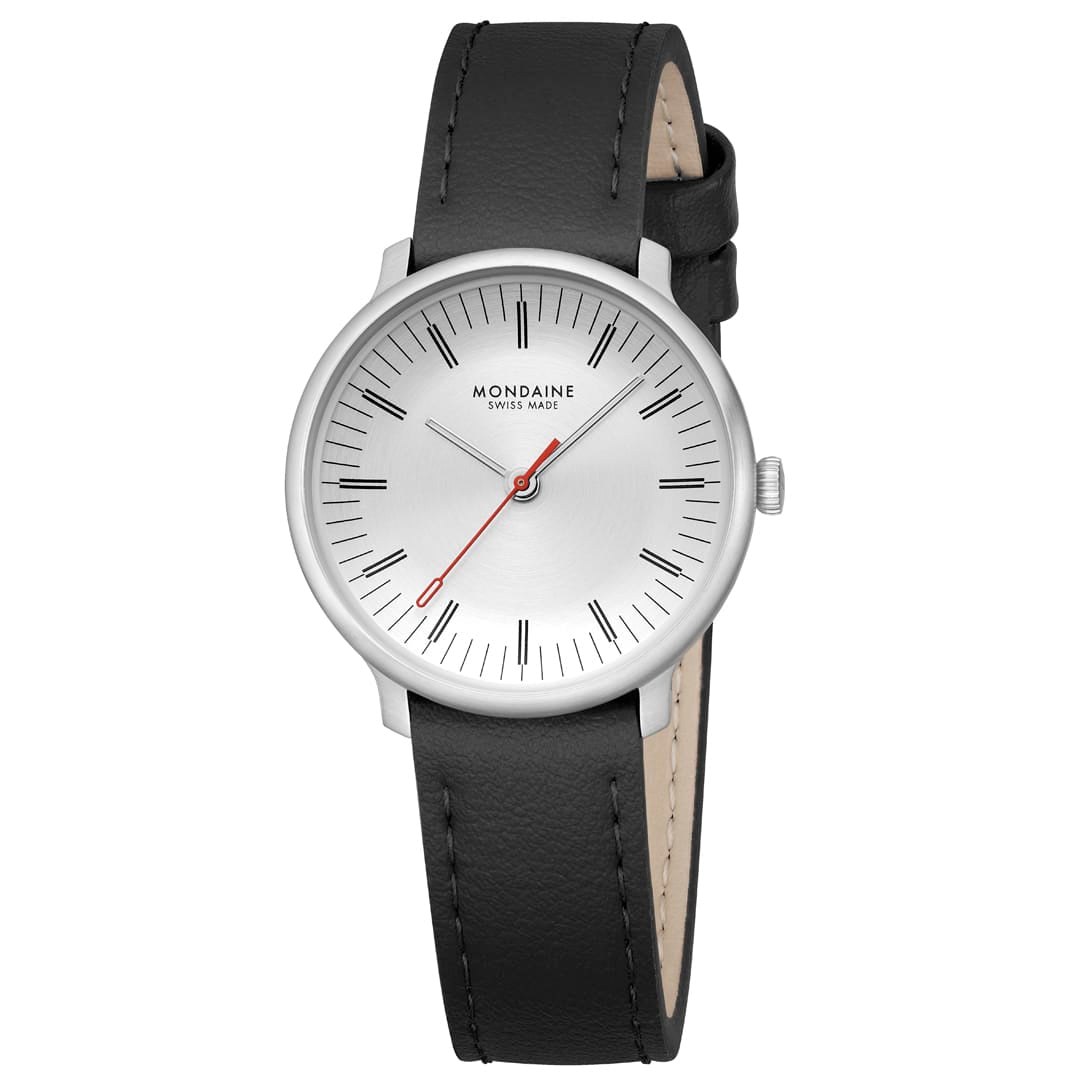 Mondaine Uhr - Doppio - Schwarz - 33 mm – Ansicht 5