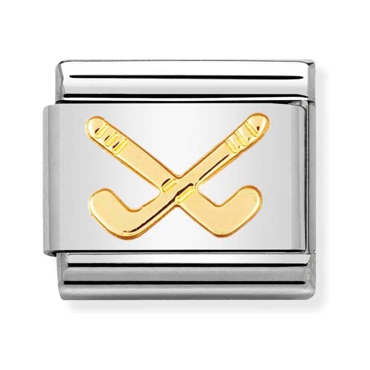 Nomination Composable Classic Charm Hockeyschläger - Edelstahl, Gelbgold
