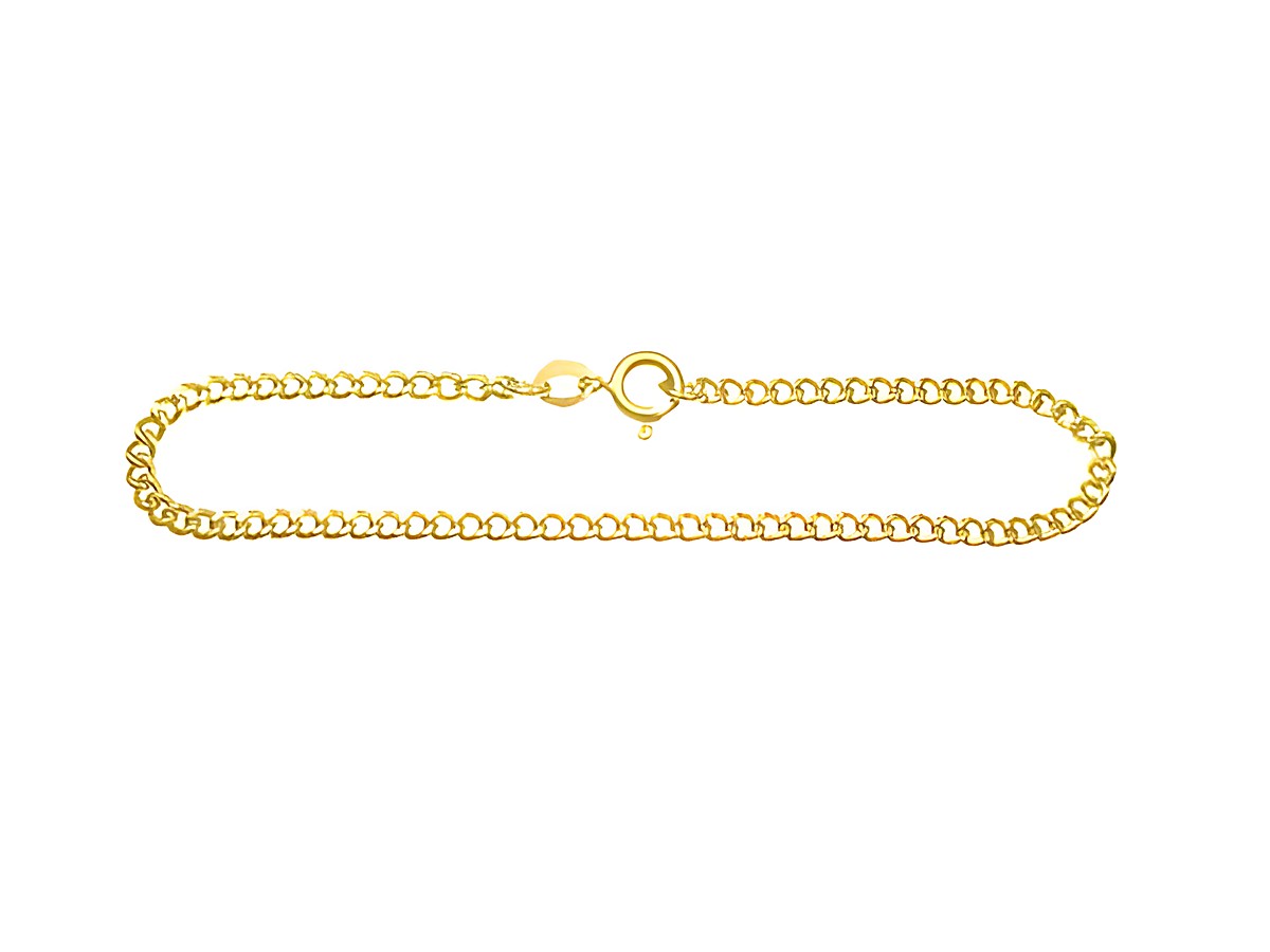 Panzer Armband aus Flachpanzer Gelbgold 333 mit einer Länge von 19cm und einer Breite von 2,8x1,4mm, Hersteller Juwelier Harnisch, elegantes Design für jeden Anlass.