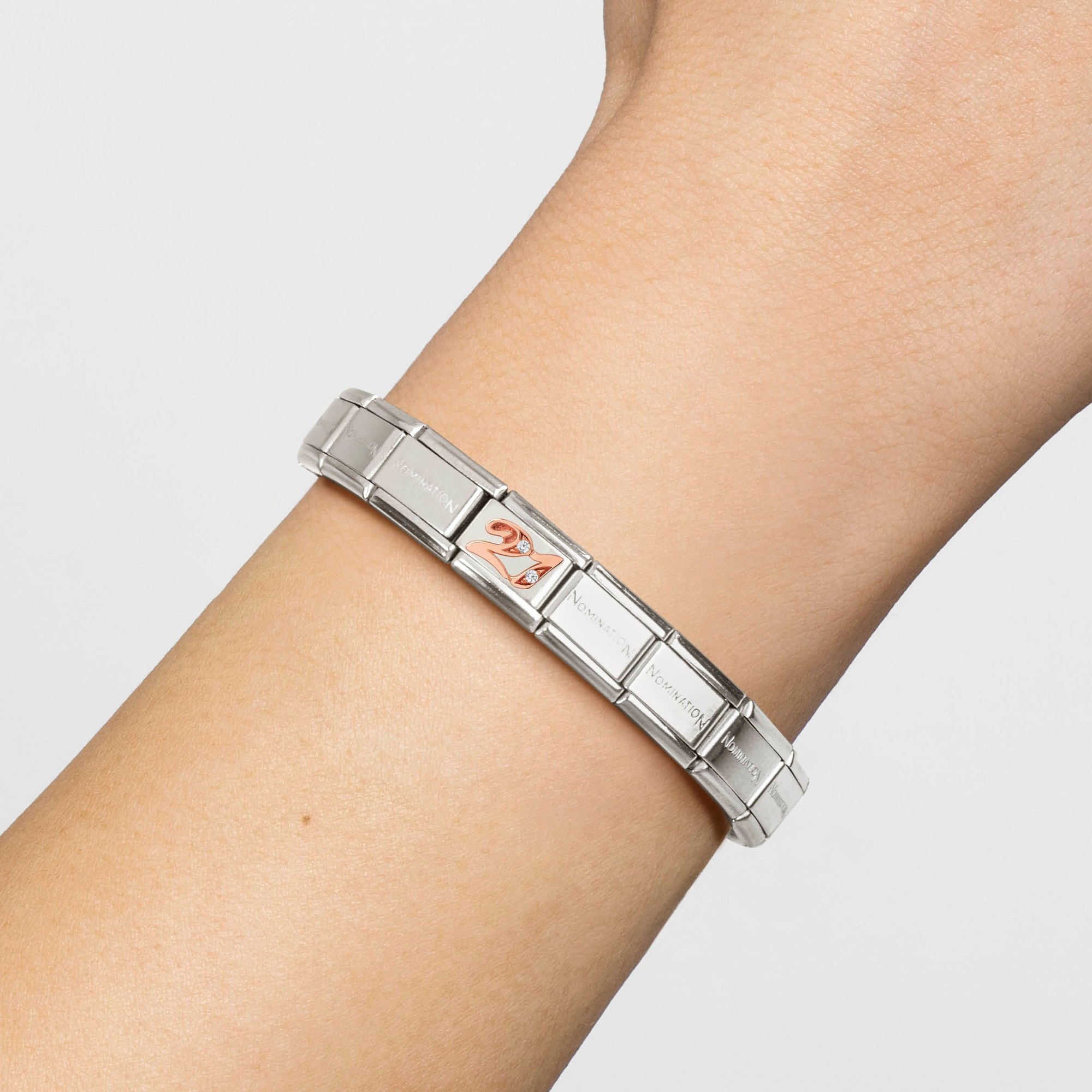 Nomination Composable Classic Charm Zahl 21 - Edelstahl, Gold 375 Roségold, Zirkonia – Ansicht 2