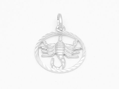 Skorpion Anhänger aus Weißgold 333 diamantiert, kunstvoll gearbeitet mit feinem Detail und eleganter Rahmen. Hersteller ist Juwelier Harnisch, ideal für Skorpion-Geborene.