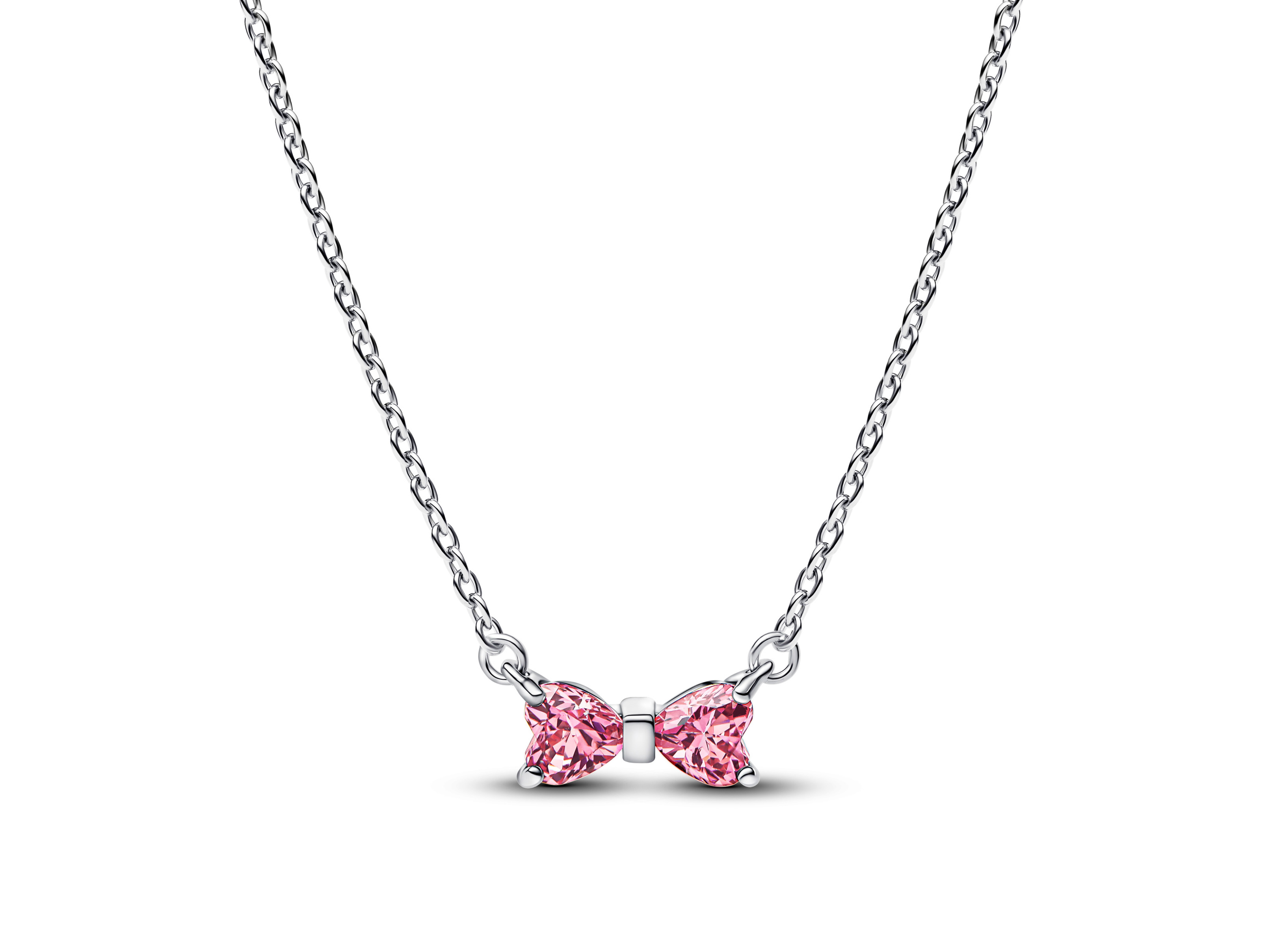 Pandora 394235C01-45 - Schleife Anhängerkette - Sterling Silber - Zirkonia Pink - 45 cm