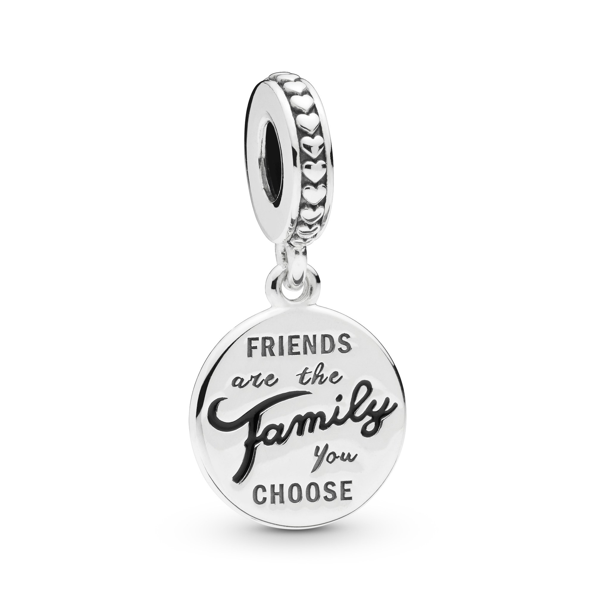 Pandora Anhänger - Tag mit schwarzer Emaille - charm - inkl. Gravur