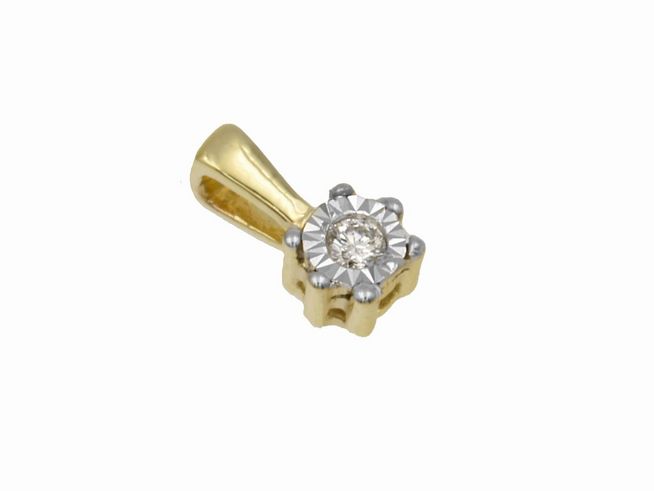 Diamant Anhänger Bezaubernd aus 585 Gelbgold, poliert, mit einem Diamanten von 0,03ct, Hersteller Juwelier Harnisch, ideal für jeden Anlass und eine elegante Ergänzung.