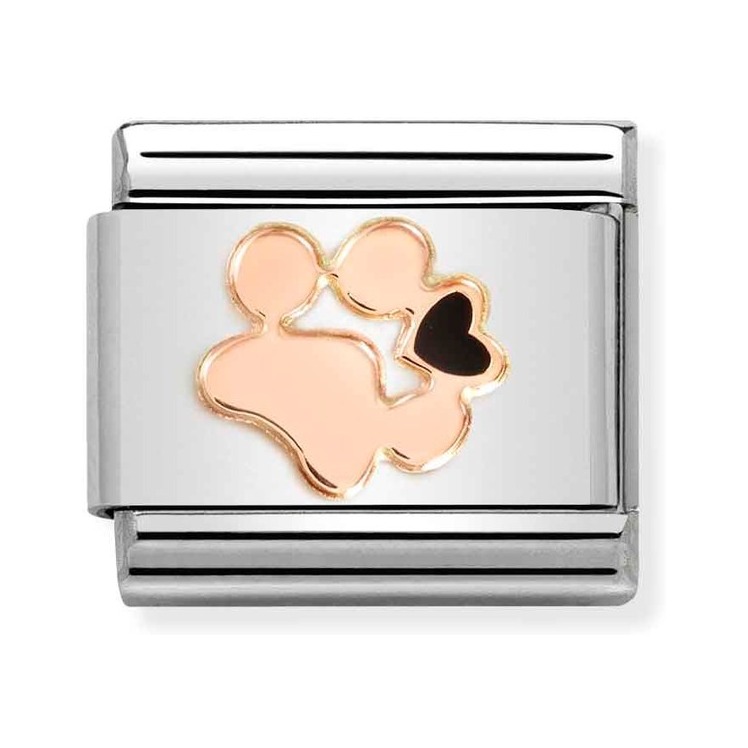 Nomination Composable Classic Charm Pfote mit Herz - Edelstahl, roségoldfarben
