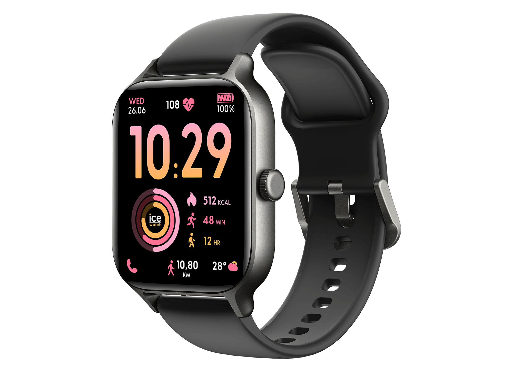 ICE Watch Uhr 025277 - ICE fit RT 3.0 Schwarz 1.75 Zoll GPS