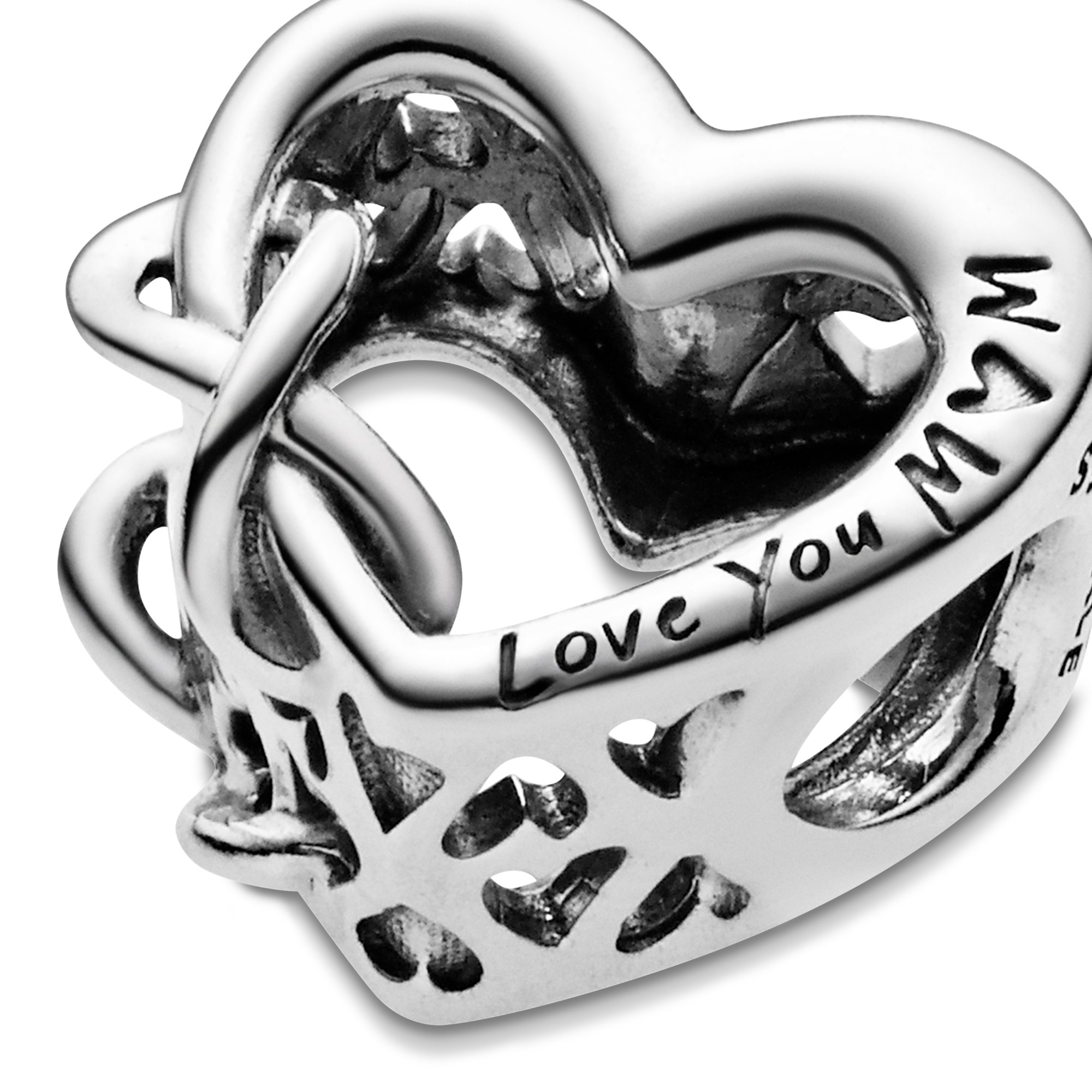 Pandora Silber Charm Herz und Unendlichkeit - Love You Mum – Ansicht 3