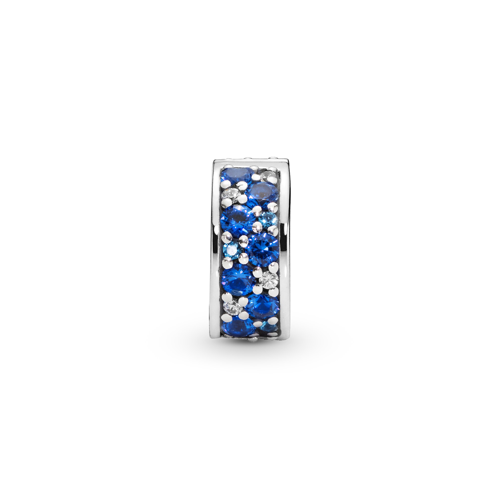 PANDORA Blauer Pavé-Glanz - Silber Charm – Ansicht 3