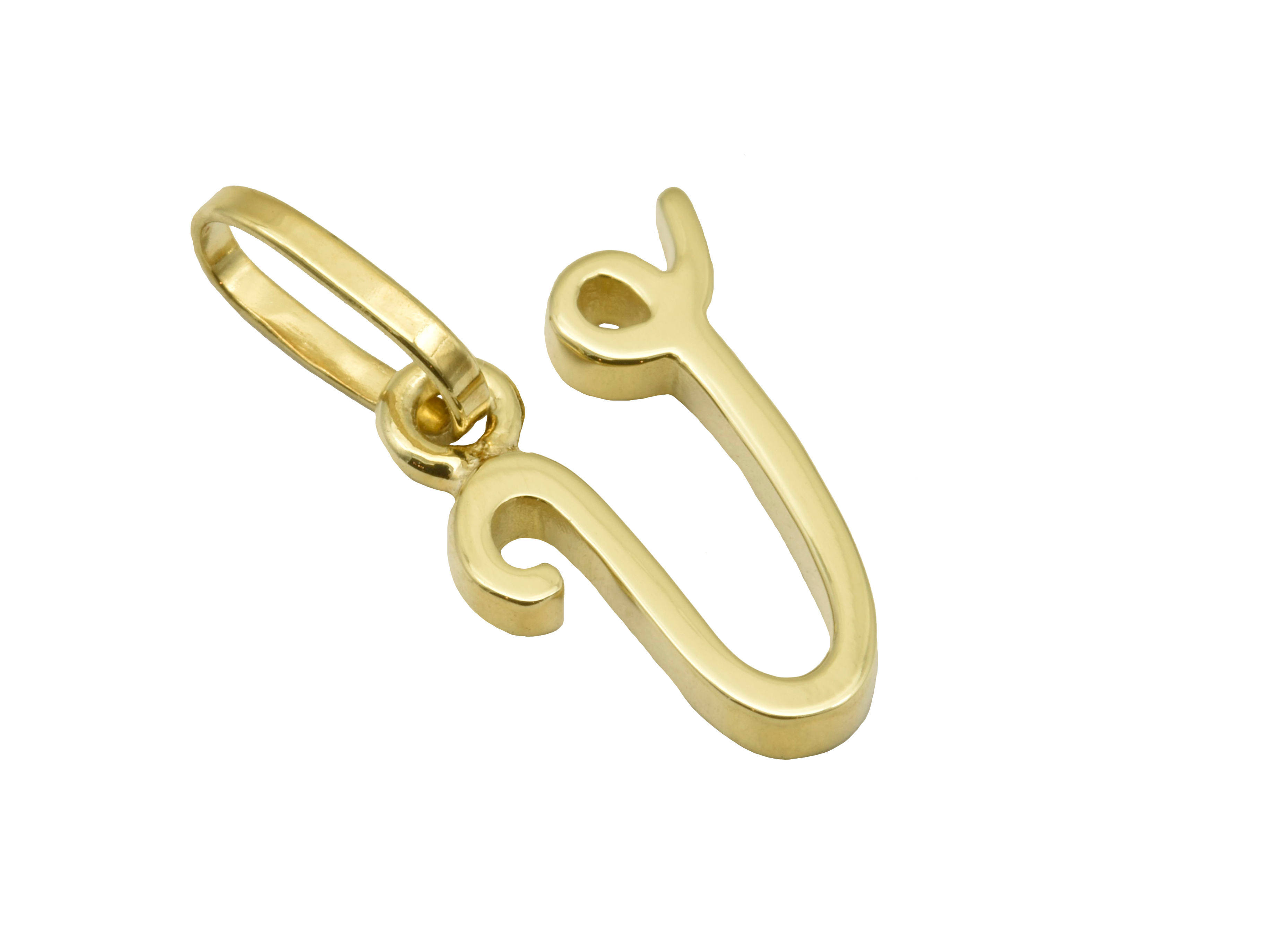 Buchstaben Anhänger V aus Gelbgold 585, poliert, von Juwelier Harnisch, stilvolle und elegante Ausführung, ideal für individuelle Schmuckstücke oder Geschenke.