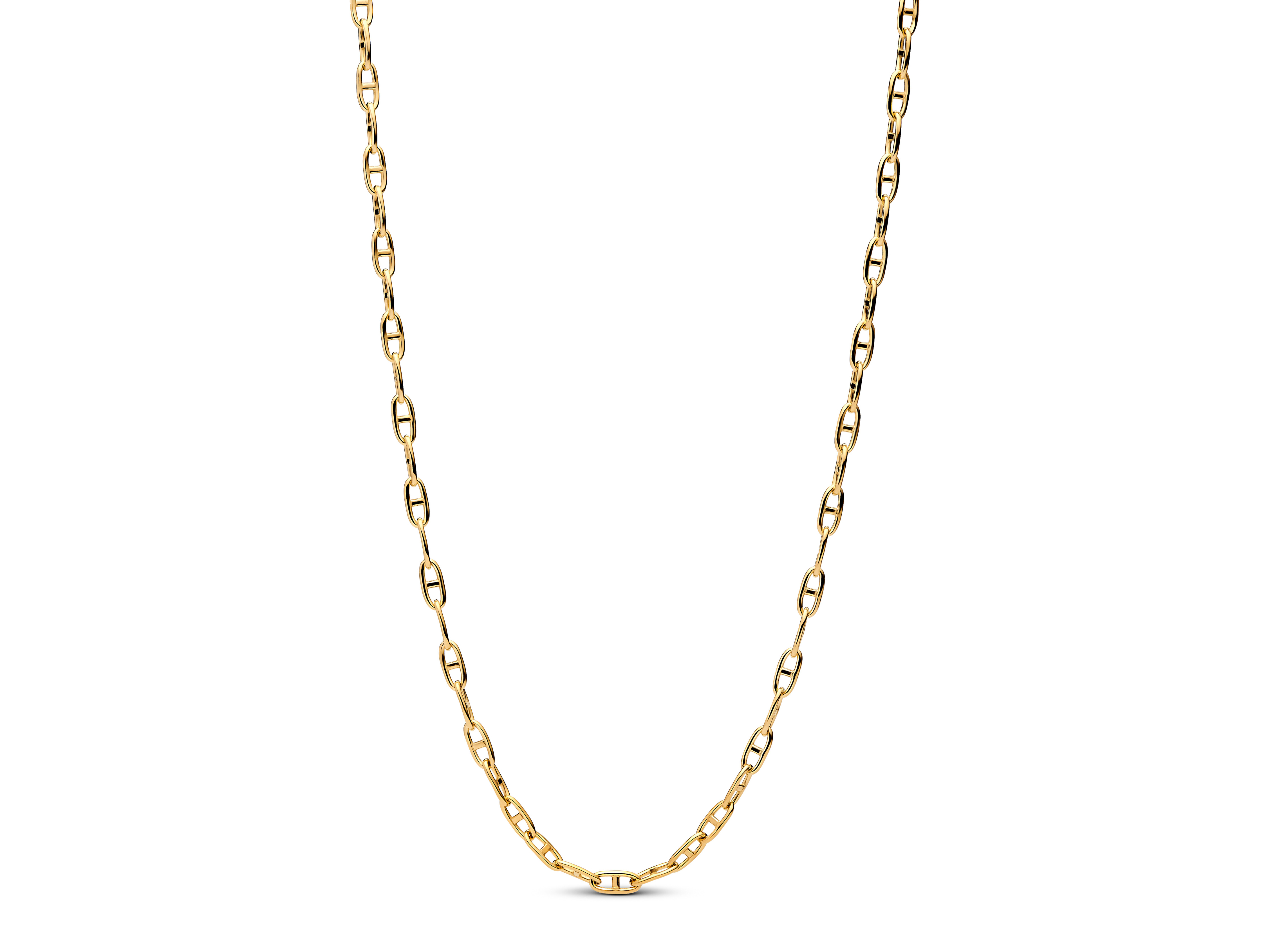 Pandora 363899C00-55 - Anker Kette Halskette - Gelbgold Vergoldung - 55 cm Kette von Pandora in Gelbgold Vergoldung mit Ankerkette, Länge 55 cm, elegantes Design, ideal für vielseitige Kombinationen, perfektes Accessoire für jeden Anlass.