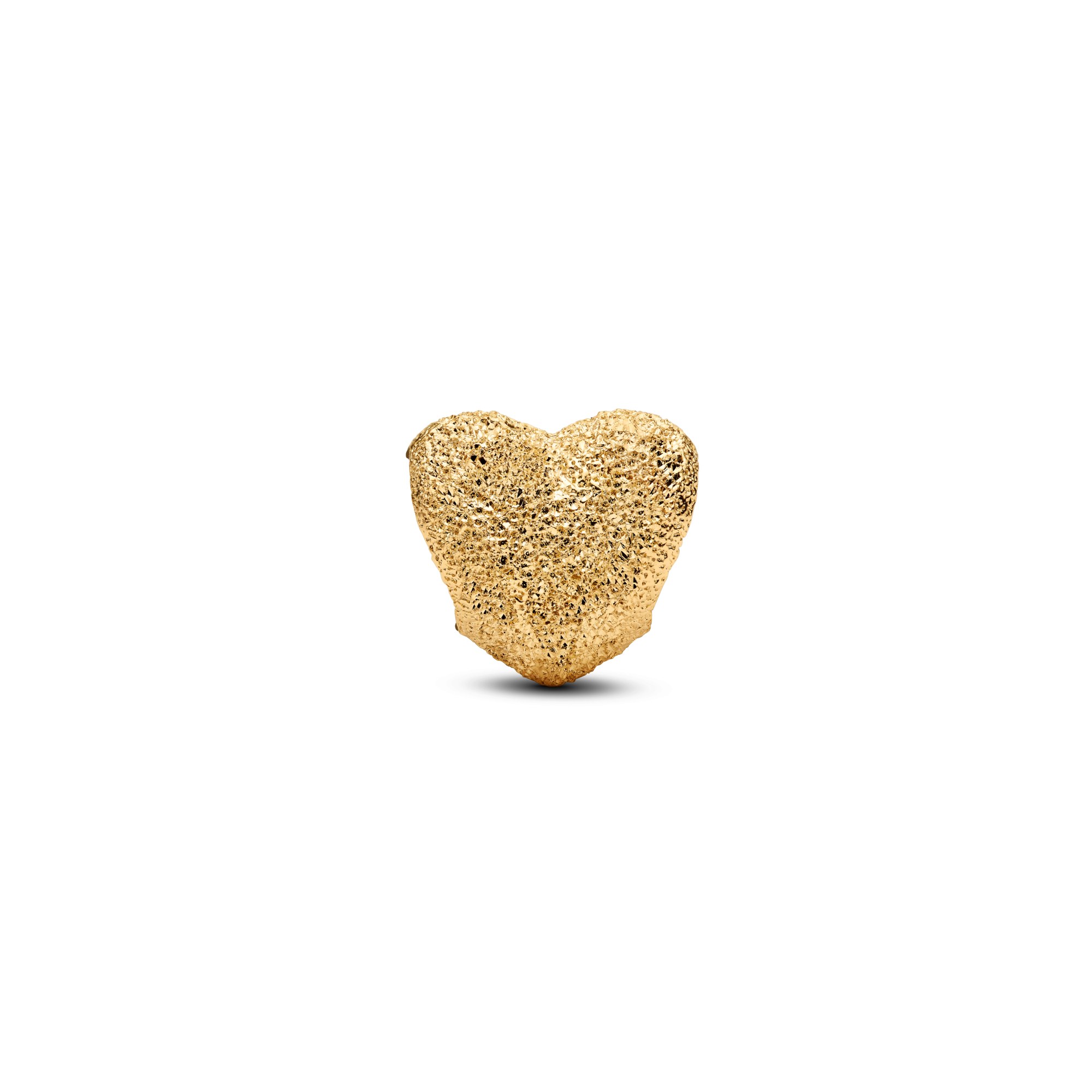 Pandora Strukturiertes Herz Mini-Charm - Gelbgold Vergoldung – Ansicht 3