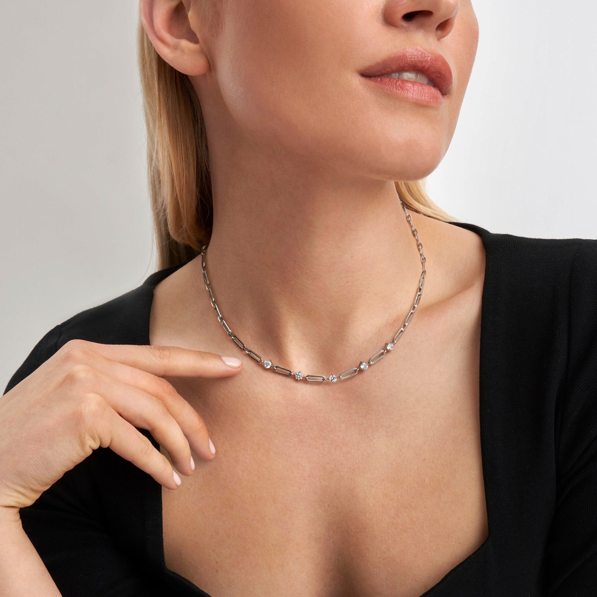 Nomination ChainsOfStyle - Kette - weiße Zirkonia - Edelstahl goldfarben - 46 cm – Ansicht 2