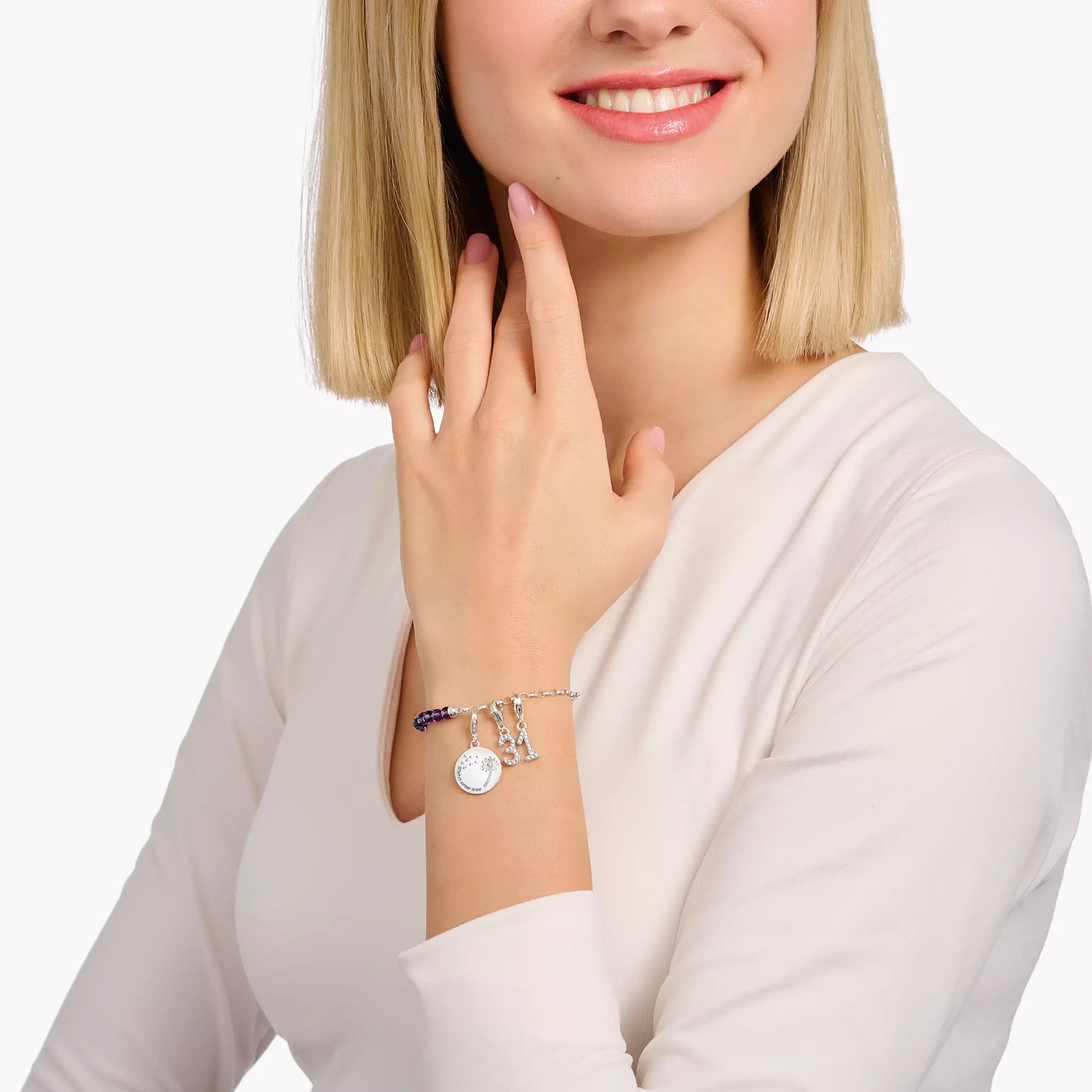 Thomas Sabo Charm-Anhänger - Zahl 0 - Silber & Zirkonia – Ansicht 2