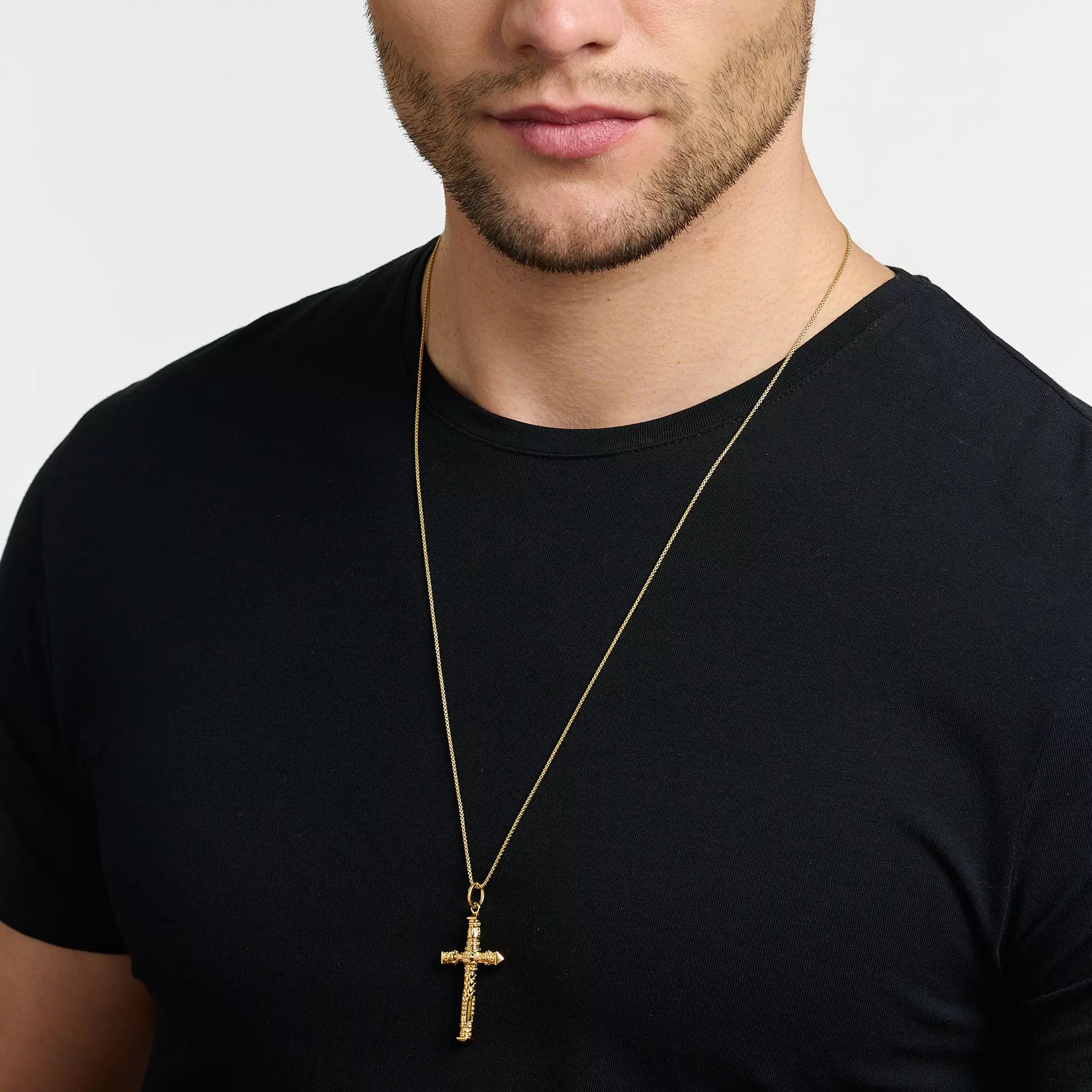 Thomas Sabo Anhänger - Sterling Silber verg. Gelbgold - Kreuz – Ansicht 3