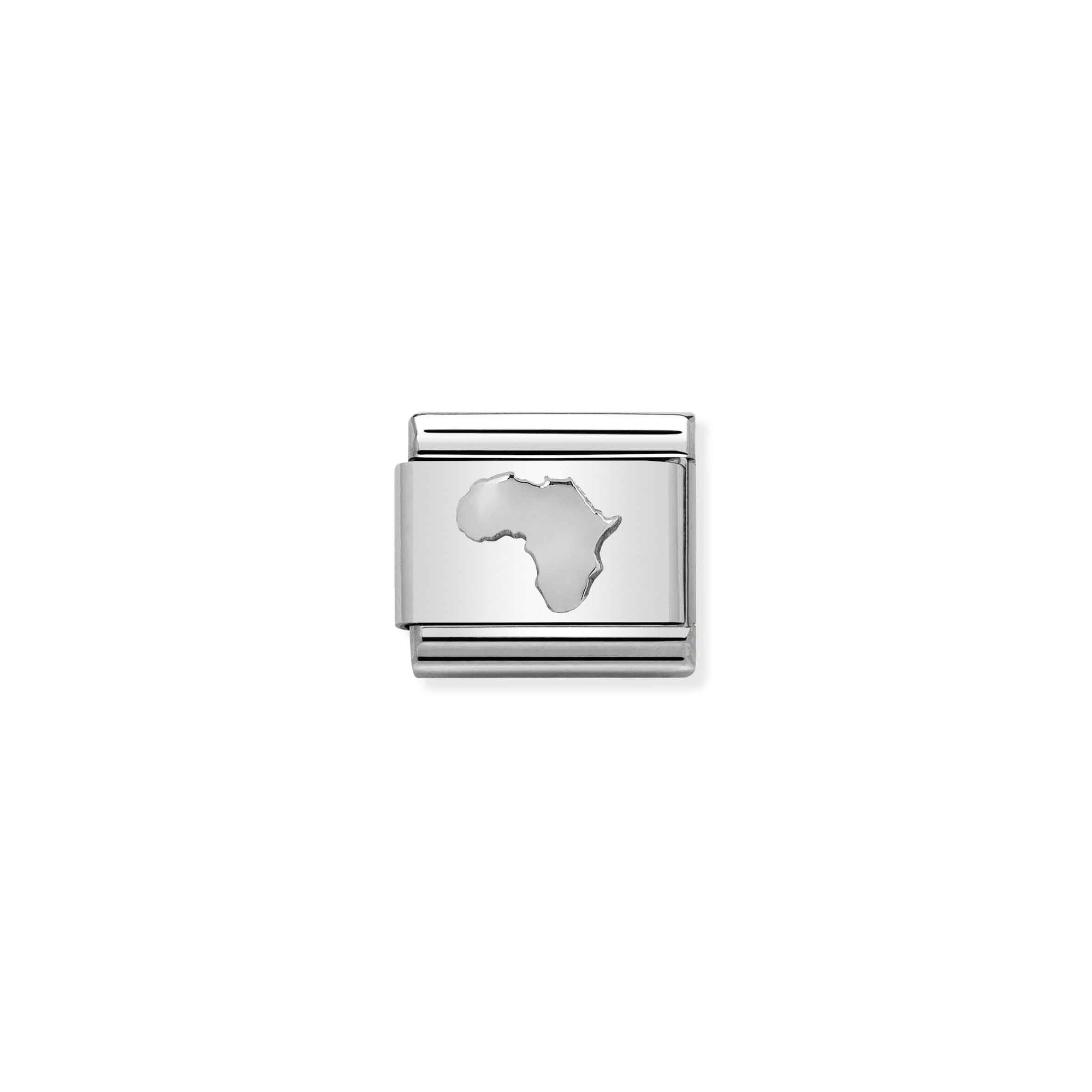 Nomination Composable Classic Charm Karte Afrika - Edelstahl, Sterling Silber