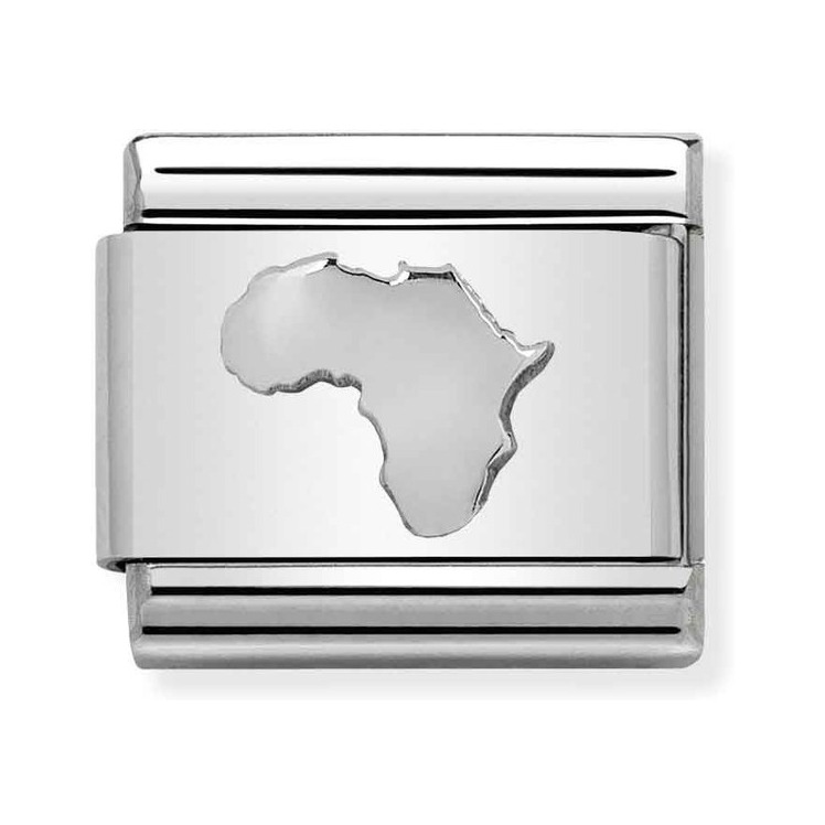 Nomination Composable Classic Charm Karte Afrika - Edelstahl, Sterling Silber