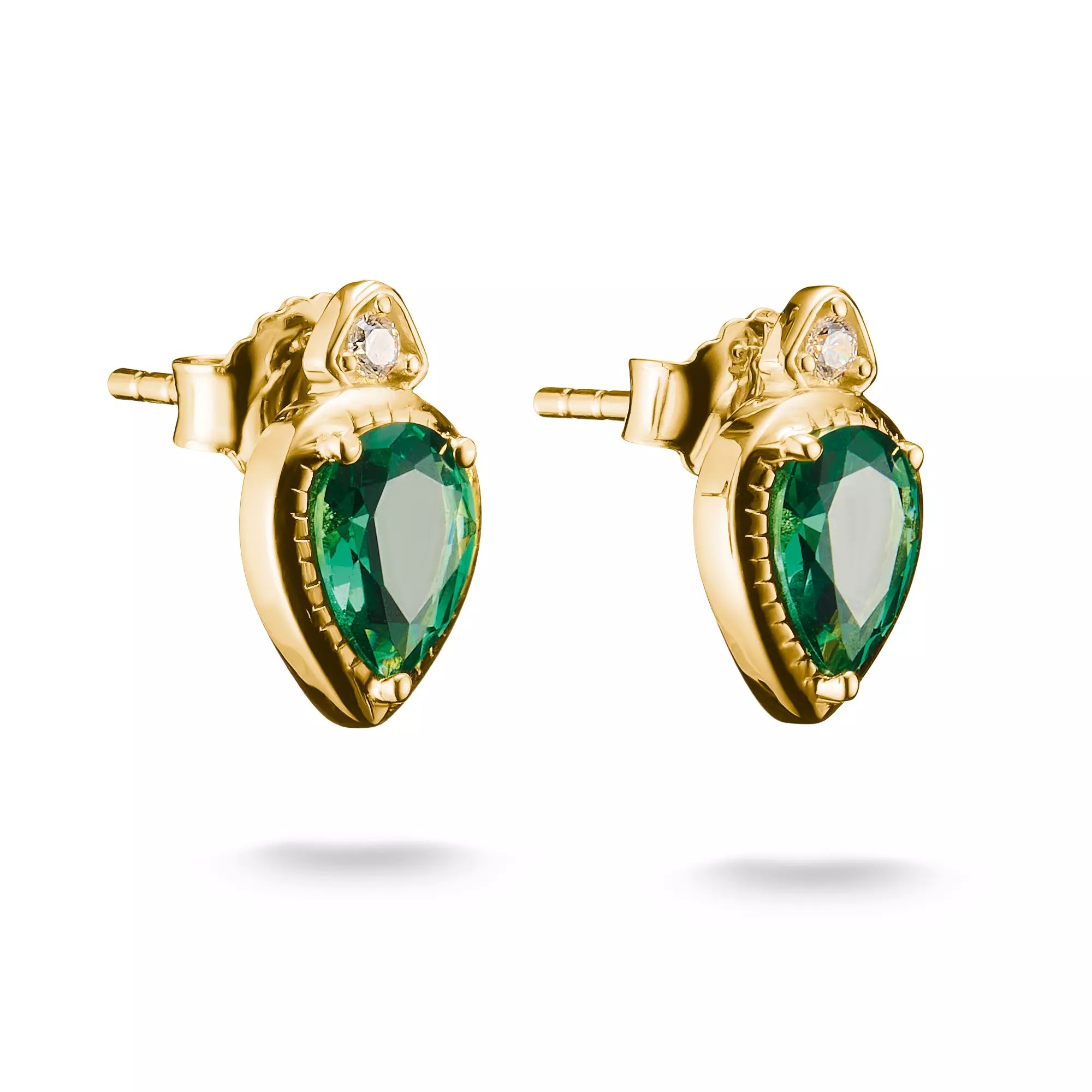 Thomas Sabo Ohrstecker Grüne Steine ELYNDRA 18k Vergoldung – Silber – Zirkonia – Ansicht 2