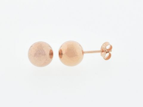 Silber Ohrringe Kugel Silber rosé vergoldet mit einem Durchmesser von 8 mm als Stecker ohne Stein vom Hersteller Juwelier Harnisch.