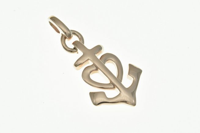 Glaube Liebe Hoffnung Anhänger aus Sterling Silber in Roségold, modernes Design, Hersteller Juwelier Harnisch, ideal für maritime und seefahrtsbegeisterte Schmuckliebhaber.