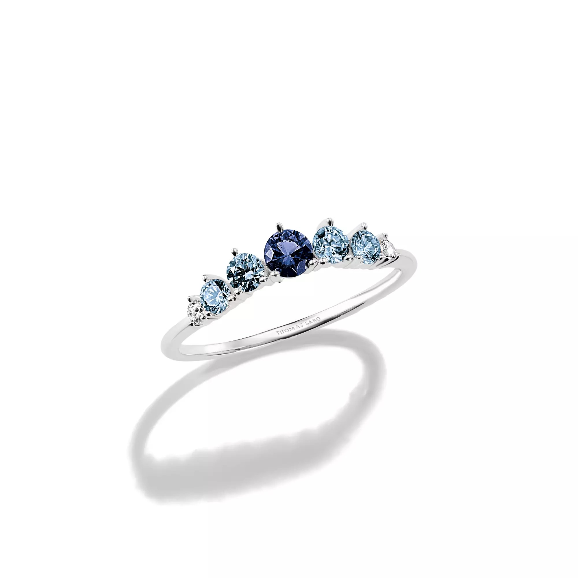 Thomas Sabo Ring mit blauen Steinen – Silber – Zirkonia – 5 mm hoch – Ansicht 2