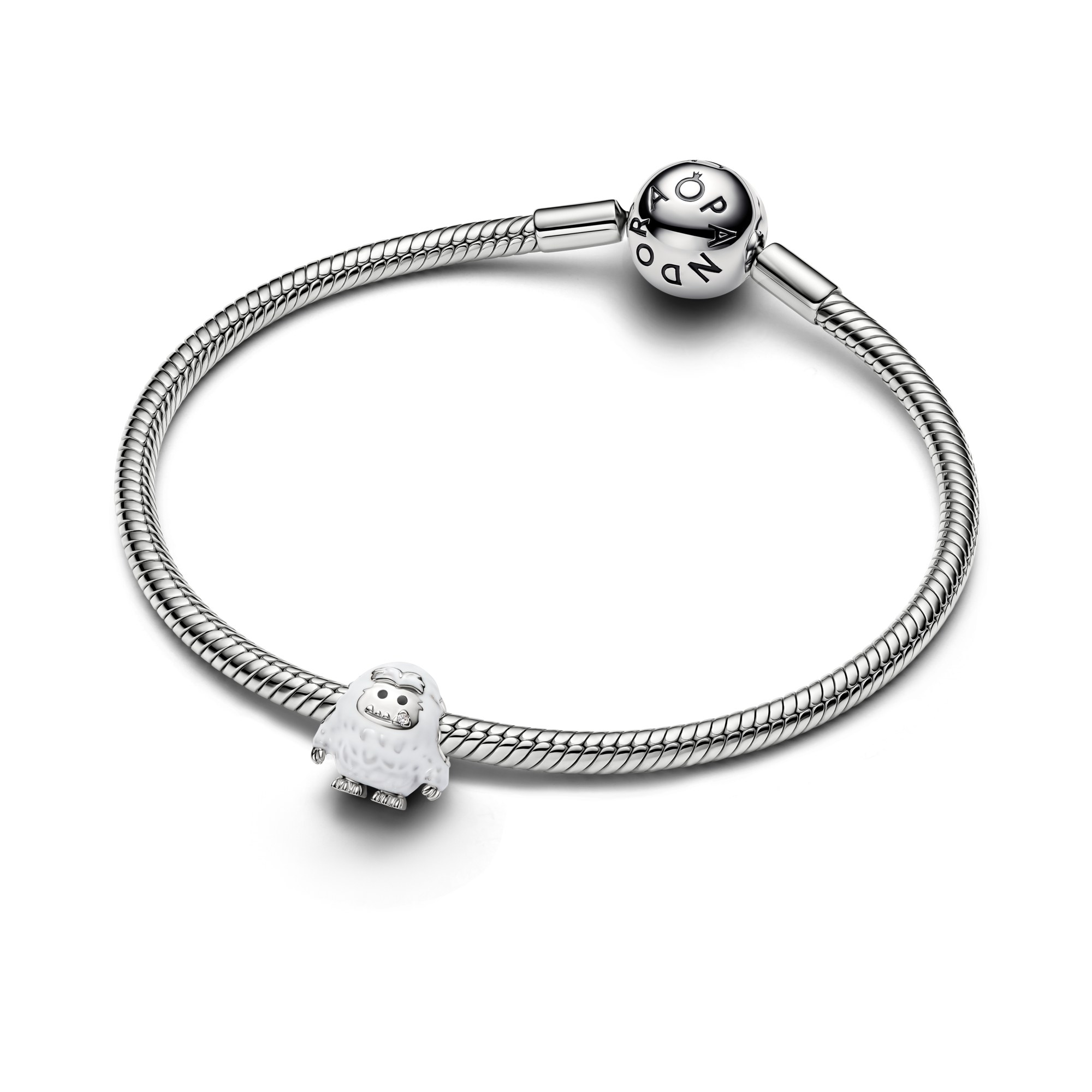 Pandora Moments - Charm Yeti - platiniert - Emaille + Zirkonia weiß – Ansicht 3