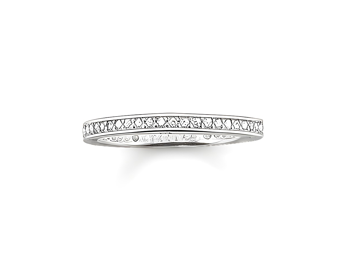 Ring von Thomas Sabo in Silber, Modell TR1983-051-14-48, Größe 48, besetzt mit Zirkonia, schlichte Eleganz in rundem Design, ideal für besonderen Anlass.